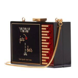 NWOT Kate Spade NY Perfect Matchbox Jazz Bar Clutch Bag Womens Black Resin Purse